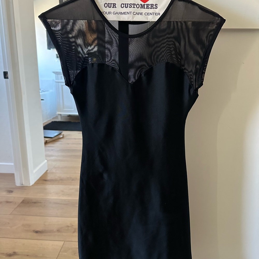 SmallXS Black American Apparel Black Mini Dress with Sheer Accents